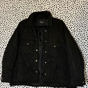 K.Zell puffer shacket quilted boxy snaps size large black